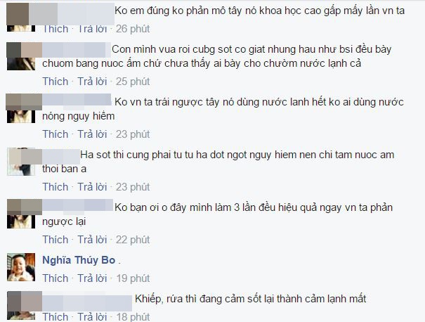 Có nhiều bà mẹ không đồng tình với cách hạ sốt này.