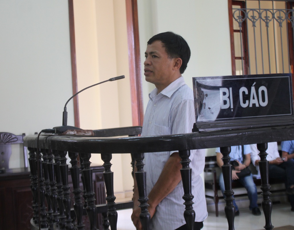 Ông Nguyễn Trọng Lễ - nguyên Hạt trưởng Hạt kiểm lâm huyện Diễn Châu (Nghệ An) tại phiên tòa.