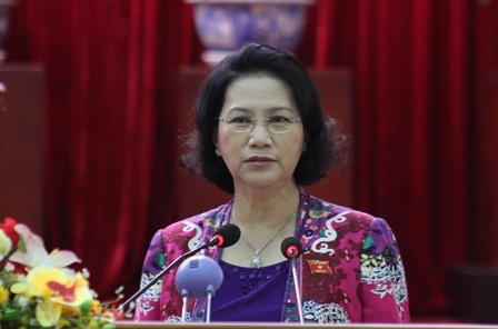 Chủ tịch Quốc hội Nguyễn Thị Kim Ngân phát biểu tại cuộc tiếp xúc cử tri ở Cần Thơ