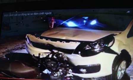 Hiện trường vụ tai nạn (ảnh cắt từ clip)