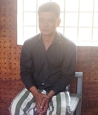 Đối tượng Tấn tại cơ quan Công an (ảnh do cơ quan Công an cung cấp)