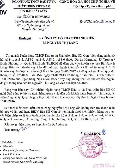 41 căn hộ chung cư Harmona bị chủ đầu tư 2 lần mang đi thế chấp - 2 Có 41 căn hộ bị 2 lần cầm cố cho ngân hàng