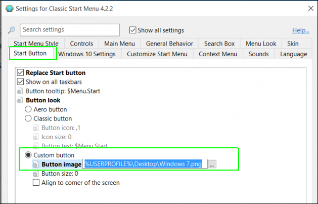 Cách tùy chỉnh để Windows 10 trông giống Windows 7 - 6 Select custom button