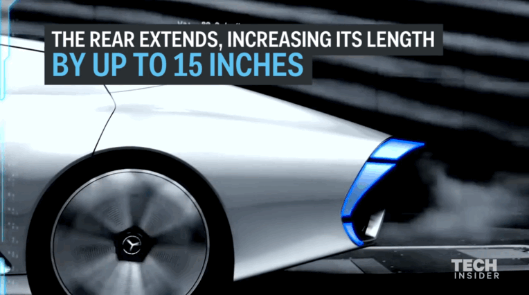 Điểm qua những concept xe hơi độc đáo tại CES 2016 - 2 Khi trên chạy trên 80km/h, xe tự động thay đổi cấu trúc, kéo dài phần thân sau và trước mũi xe để gia tăng hiệu quả khí động học.
