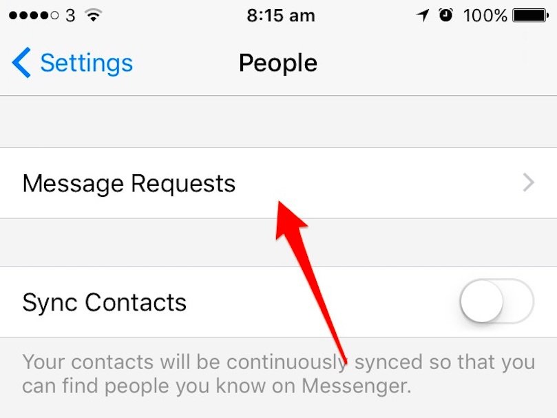 Thủ thuật làm hiện các dòng tin nhắn "ẩn" trên Facebook - 4 Sau đó, nhấn tiếp vào lựa chọn Message Requests