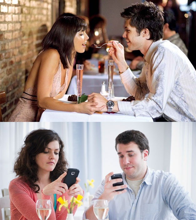 Chùm ảnh cho thấy công nghệ đã thay đổi mọi thứ theo thời gian - 17 Smartphone dường như luôn là nhân vật chính, ngay cả trong những buổi hẹn hò, những bữa bữa ăn giữa 2 người.