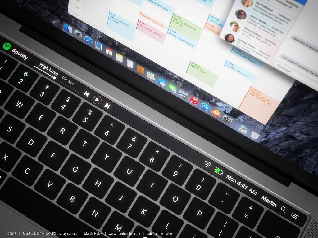 Tổng hợp hình ảnh MacBook Pro thế hệ mới qua những tin đồn - 8 Người dùng có thể chơi nhạc, tạm ngưng, chuyển bài hát và điều chỉnh âm lượng một cách dễ dàng trên màn hình này