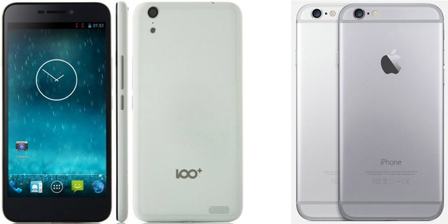 Giật mình trước những chiếc điện thoại nhái giống hệt iPhone - 1 Baili 100C và iPhone 6