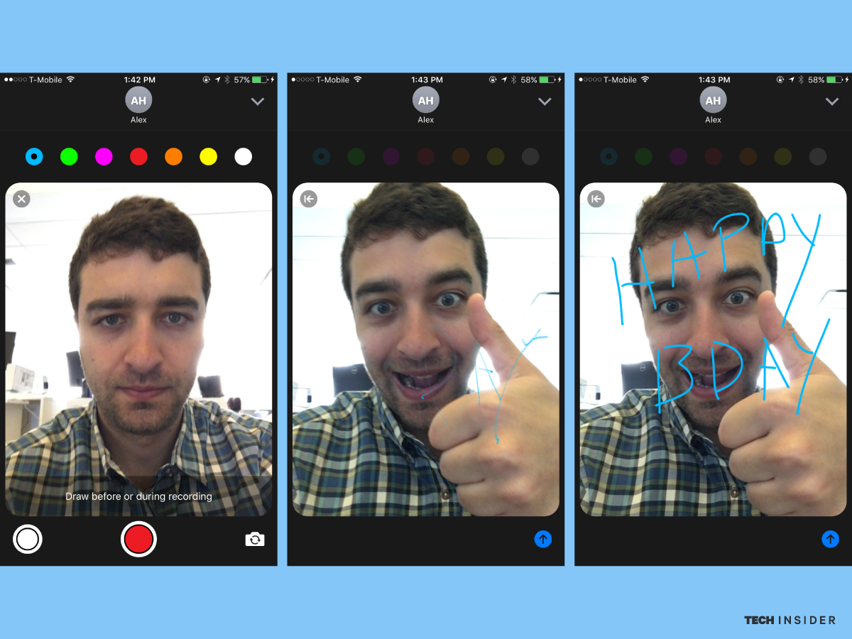 Không chỉ gói gọn trong tin nhắn, người dùng nay đã có thể gửi các đoạn video ngắn cùng chữ viết tay bên trên. Một tính năng khá giống với Snapchat