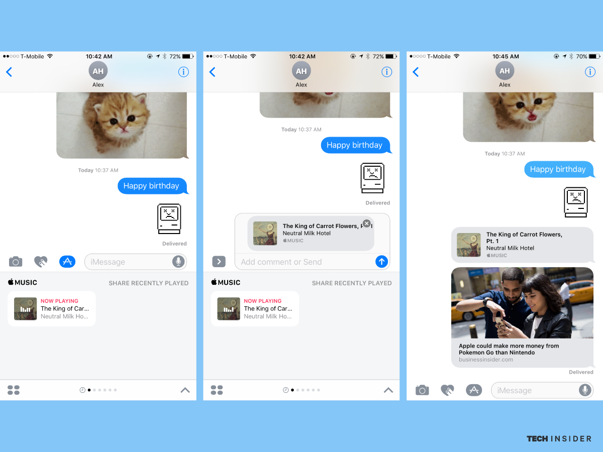 Bạn thậm chí có thể chia sẻ bài hát đang thưởng thức trên Apple Music qua iMessenger
