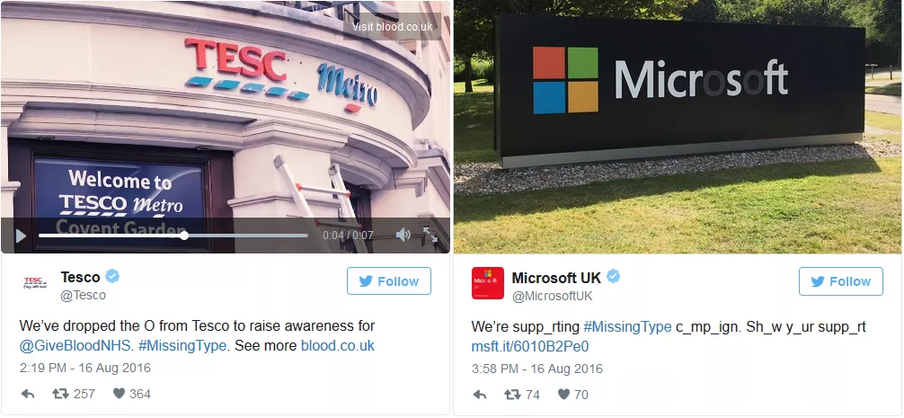 Google, Microsoft đồng loạt bỏ chữ A, B, O trên logo để hưởng ứng chiến dịch hiến máu nhân đạo - 4 Trụ sở của công ty Tesco và Microsoft tại Anh đã đồng loạt loại bỏ đi chữ cái O