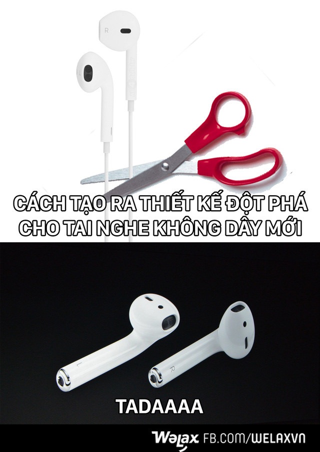 Cười "bể bụng" với loạt ảnh chế iPhone 7 và các sản phẩm mới ra mắt của Apple - 5 Chỉ cần cắt dây là xong!!