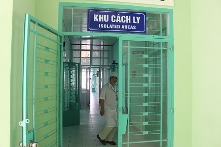 Khu vực cách ly bệnh nhân nghi nhiễm vi rút Zika tại Bệnh viện Bệnh Nhiệt đới tỉnh Khánh Hòa, sáng 5/4