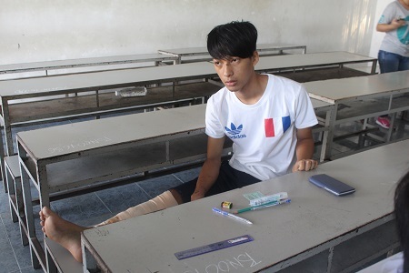 Gãy chân nhưng em Chung vẫn không bỏ thi quốc gia