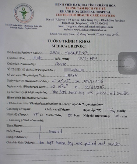 Ông Zhou Yuanfeng điều trị đặc biệt nhưng chỉ đóng 3 triệu đồng buộc bác sỹ phải dừng thuốc, dừng điều trị - Ảnh: Viết Hảo