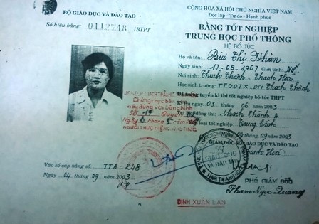 Hiệu phó trường mầm non có bằng Trung cấp trước bằng cấp 3 - 1
Năm 2003, bà Bùi Thị Nhàn mới tốt nghiệp bổ túc THPT.