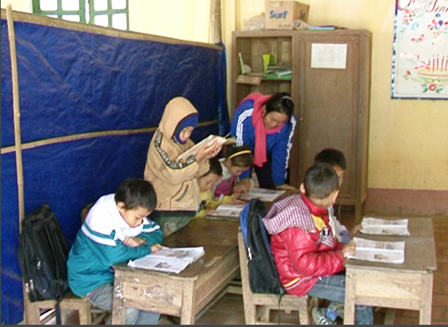 
Cô giáo Lê Thị Hằng đã có gần 15 năm gắn bó với điểm trường này
