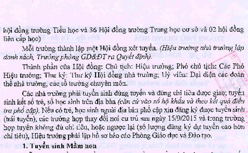 Thanh Hóa: "Nóng" tuyển sinh vào lớp 1 năm học 2016-2017 - 2 Theo phụ huynh, quy định của thành phố khiến con họ khó có cơ hội vào lớp 1.