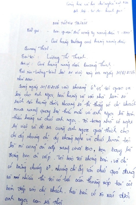 Nhân viên cây xăng đánh nhau với khách: Báo cáo lên Tập đoàn Xăng dầu - 2 Bản tường trình của bà Thanh