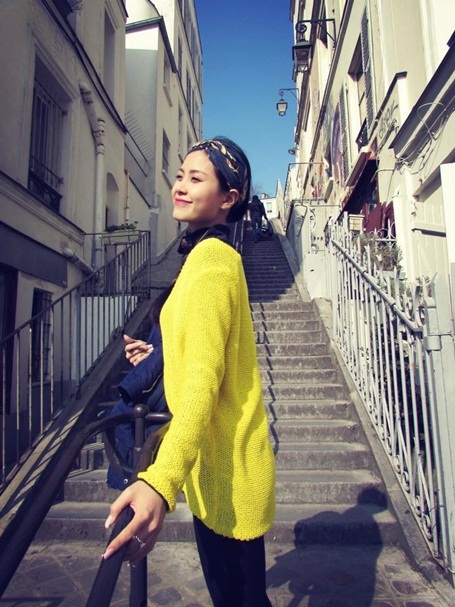 Á hậu Diễm Trang khoe "tình bạn" 2 năm với ông xã - 3 Diễm Trang trong chuyến du lịch châu Âu cùng Xuân Du đầu tháng 3/2015.