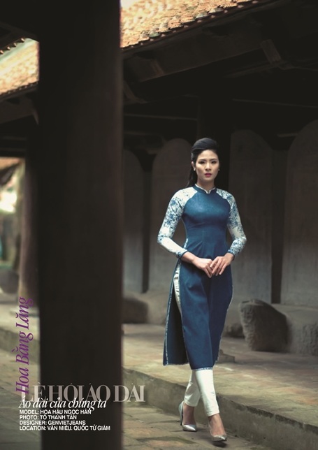 
Thiết kế áo dài mang chủ đề Hoa Bằng Lăng của Genvietjeans
