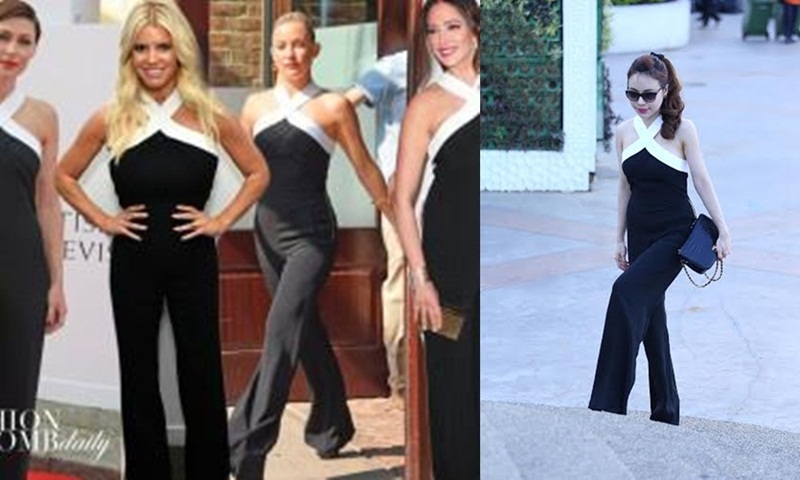 Fashionnista Việt liên tục đụng hàng hiệu loạt sao quốc tế đình đám - 9 Cuộc chạm trán tay 3 giữa cô cùng ca sĩ Jessica Simpson và diễn viên Kate Hudson trở nên hấp dẫn hơn bao giờ hết trong bộ jumsuit Roland Mouret.