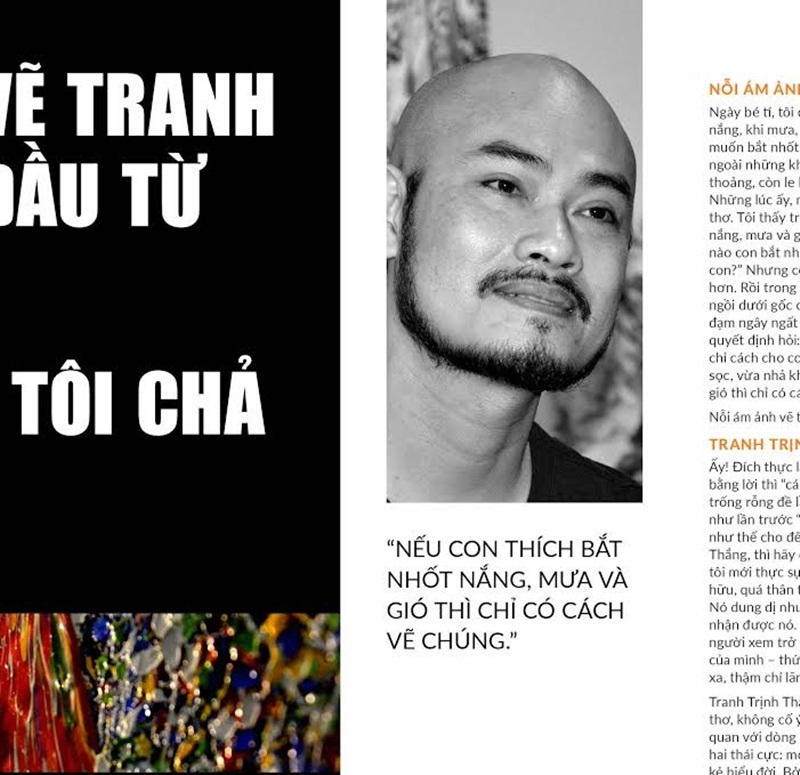 Khám phá chất thiền trong Triển lãm tranh “Hơi thở cuộc sống” - 1 Chân dung tác giả Trịnh Thắng.
