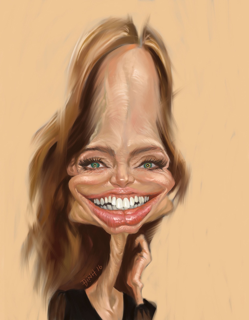 Nghệ sĩ Việt thích thú với tranh hí họa về chính mình - 9 Angelina Jolie.