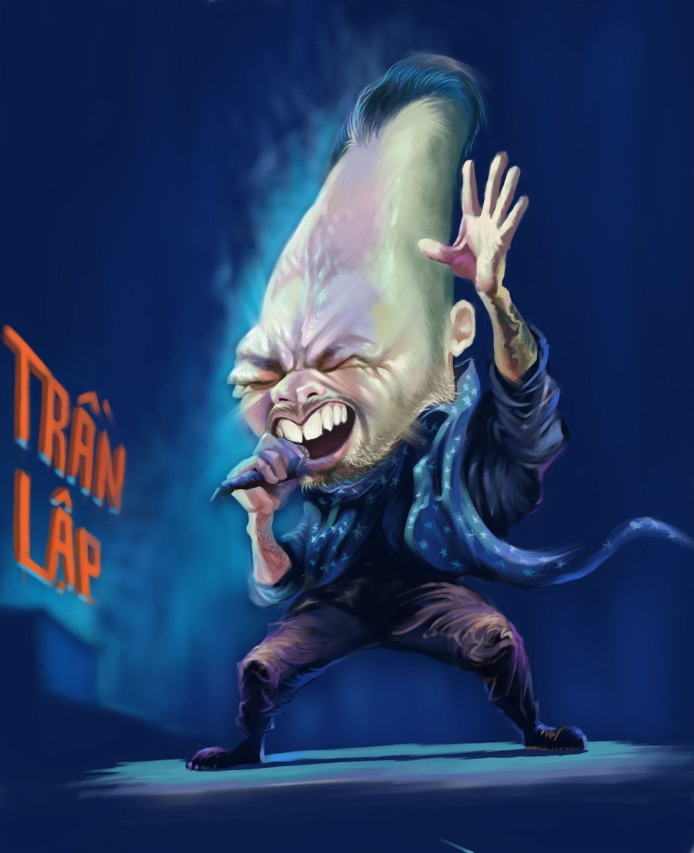 Nghệ sĩ Việt thích thú với tranh hí họa về chính mình - 4 Nhạc sĩ, ca sĩ Trần Lập.