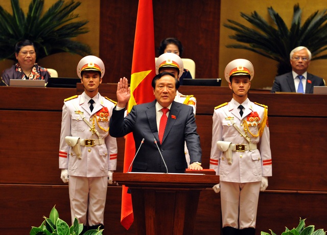 Chánh án TAND tối cao Nguyễn Hoà Bình tại lễ tuyên thệ nhậm chức hồi tháng 4/2016.
