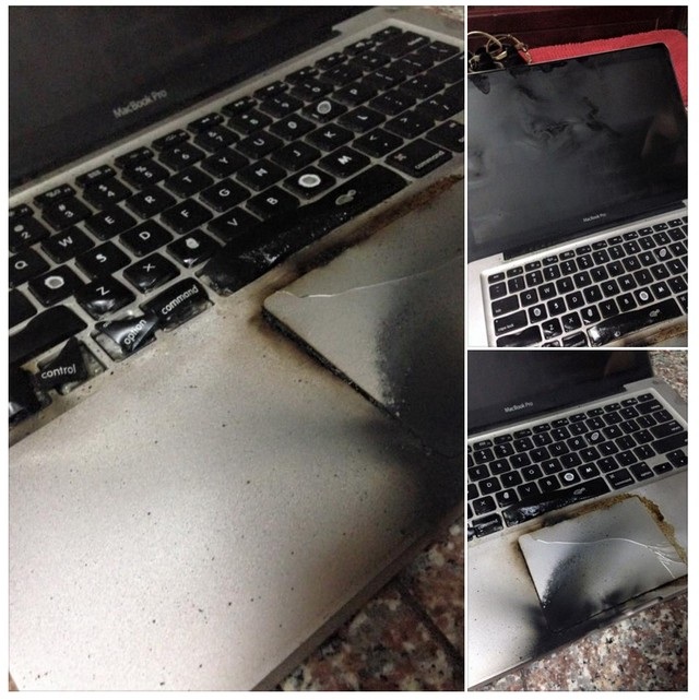 Hiểm họa khôn lường từ những chiếc smartphone không rõ nguồn gốc - 3 Chiếc máy Macbook Pro cháy và hư hỏng nặng tại TPHCM