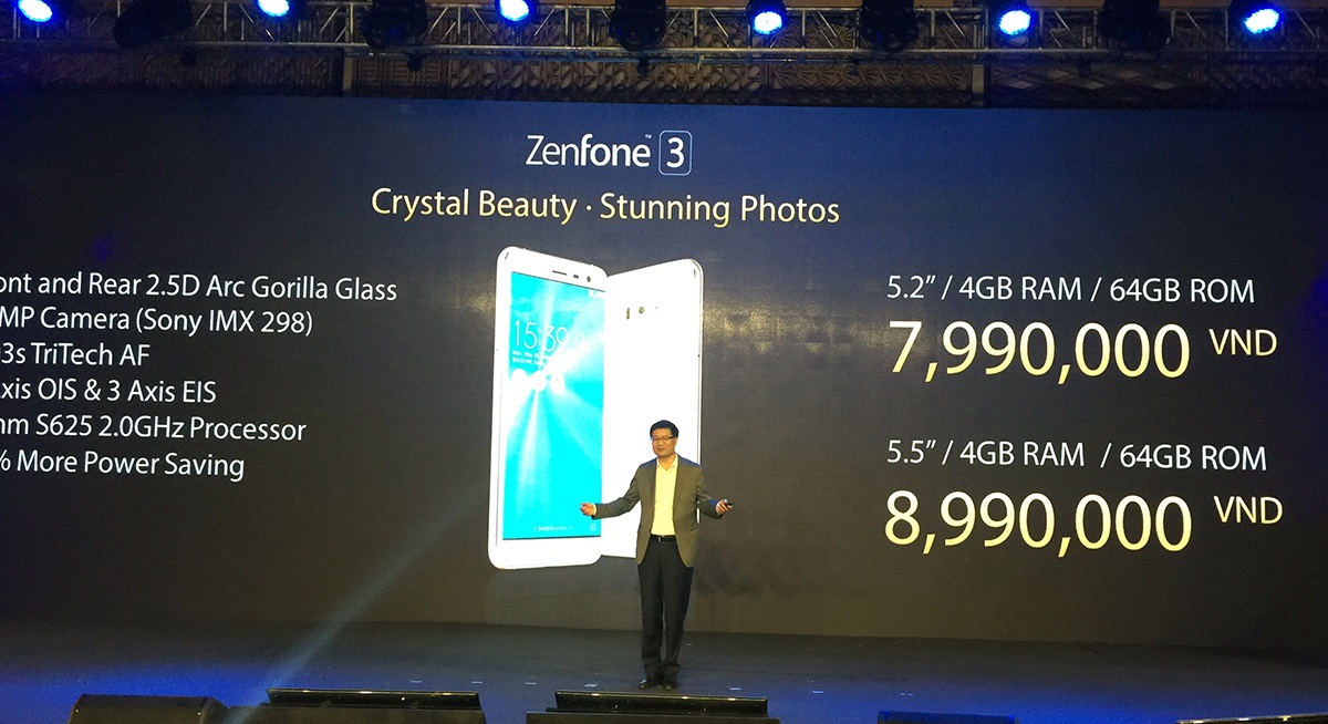 Giá bán của Zenfone 3 và cấu hình