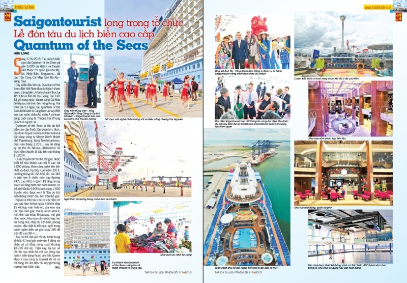 Báo Dân trí đoạt giải báo chí viết về du lịch TPHCM - 2 Tác phẩm Saigontourist đón tàu du lịch cao cấp Quantum of the Seas của tác giả Hữu Long, tạp chí Du lịch.