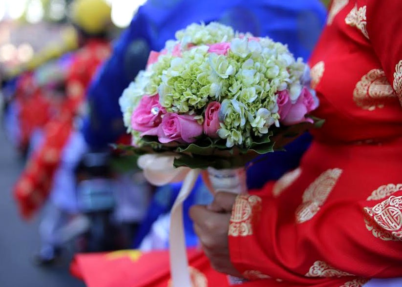 Dù là đám cưới tập thể, nhưng những nghi thức quan trọng của một lễ cưới được ban tổ chức chuẩn bị cho 100 cặp đôi.