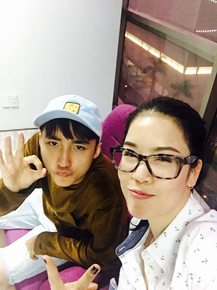 Thu Phương "mượn" Sơn Tùng để "đá xéo" Tuấn Hưng? - 1 Bức ảnh Thu Phương chụp chung với Sơn Tùng được chị đăng kèm đoạn viết. Ảnh: FBNV.
