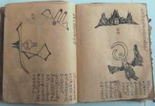 Sơ đồ vẽ trong cuốn sách cổ vừa tìm thấy. Ảnh: BK.