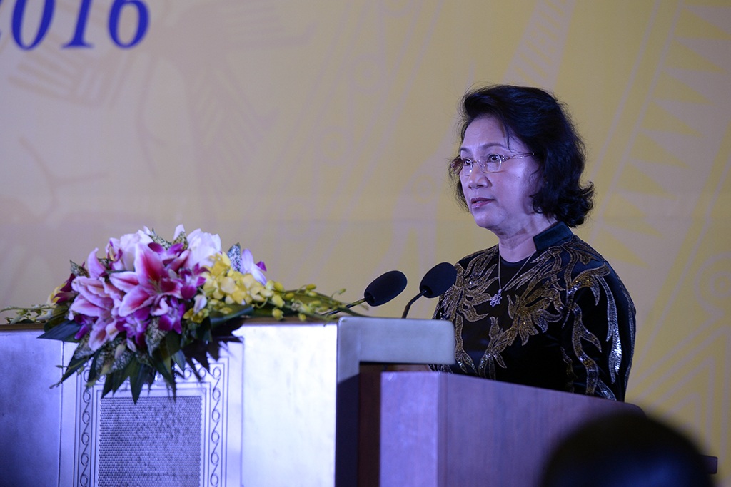 Chủ tịch Quốc hội Nguyễn Thị Kim Ngân phát biểu tại sự kiện.