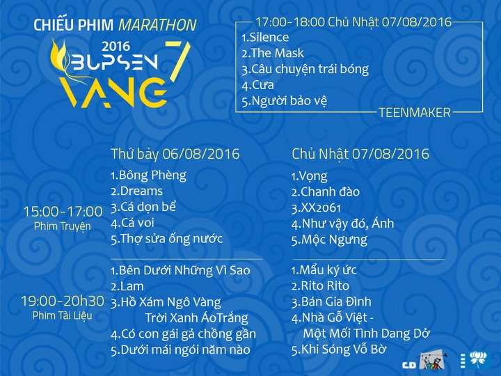 Công chiếu miễn phí các phim được đề cử Búp sen Vàng 2016 - 1 Lịch chiếu phim Bông sen vàng 2016.