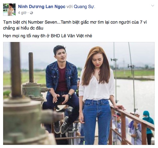 Vì sao phim “Găng tay đỏ” bỗng dưng “biến mất”? - 1 Ninh Dương Lan Ngọc bày tỏ sự hoang mang trên trang cá nhân. Ảnh: FBNV.