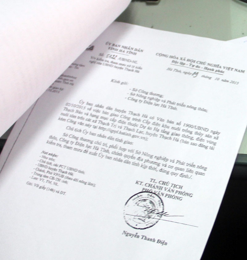 
Công văn yêu cầu các sở, ngành giải quyết vụ việc của Chủ tịch UBND tỉnh Hà Tĩnh.
