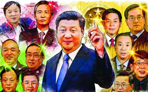Ông Tập Cận Bình xây dựng đội ngũ thân cận như thế nào? - 1 Ông Tập Cận Bình và ê-kip trợ lý thân tín. (Ảnh: SCMP)