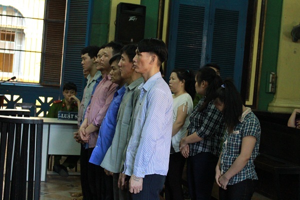 Các bị cáo tại phiên tòa