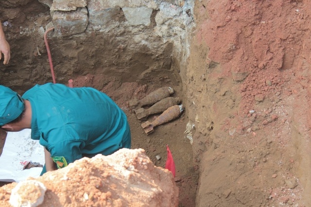 Số đạn pháo đã được thu gom và tiến hành tiêu hủy an toàn