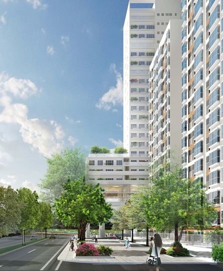 Phố đi bộ Scenic Valley được chia thành 2 đoạn. Đoạn qua khu phố Scenic Valley 2 được quy hoạch cửa hàng. Đoạn tiếp giáp dòng sông và Scenic Valley 1 là không gian xanh mở hoàn toàn.