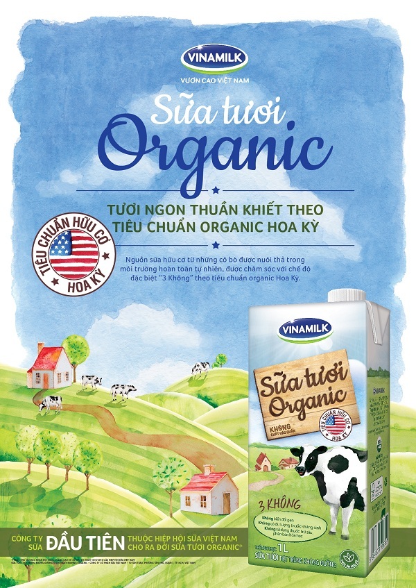 Vinamilk tiên phong mở lối cho thị trường thực phẩm Organic cao cấp tại Việt Nam - 1 Sữa tươi Vinamilk Organic được sản xuất với nguồn sữa tươi hữu cơ