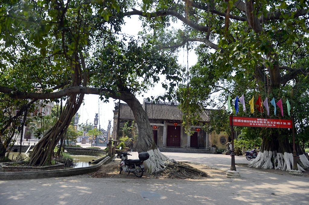 Nhiều bạn trẻ đã đến đây, tựa vào cánh cửa đình làng, hàng cột đá hay những Ông Voi đá để chụp hình. Và họ đã có những phông nền cho bức ảnh đẹp như thể đang đi du lịch tới Phượng Hoàng Cổ Trấn.