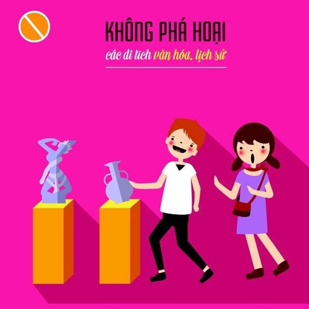 Khách đến nhà mình phải tiếp, nhưng thật nản những người thiếu văn hóa - 9 Không phá hoại các di tích văn hóa, lịch sử