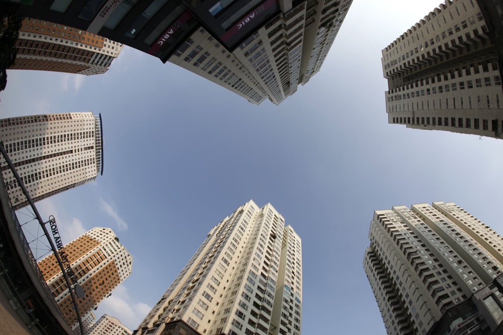 
Các khu nhà cao tầng ở KĐT Trung Hòa, quận Cầu Giấy.
