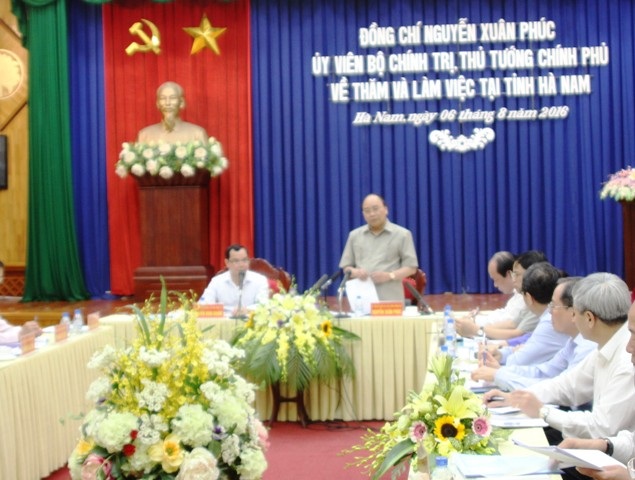 Thủ tướng đề nghị Hà Nam cần khai thác tốt hơn nữa thế mạnh là vùng kinh tế cửa ngõ Thủ đô