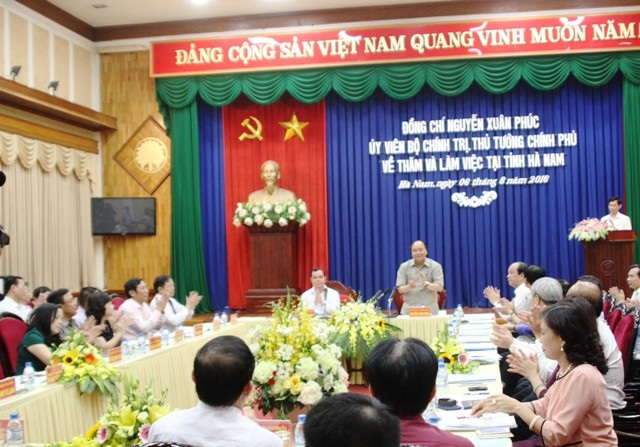 Thủ tướng Chính phủ Nguyễn Xuân Phúc làm việc tỉnh Hà Nam vào ngày 6/8